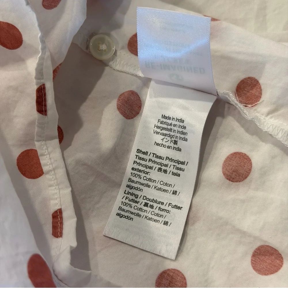 J. Crew Cotton Puff Sleeve Polka Dot Mini Dress Size‎ Small